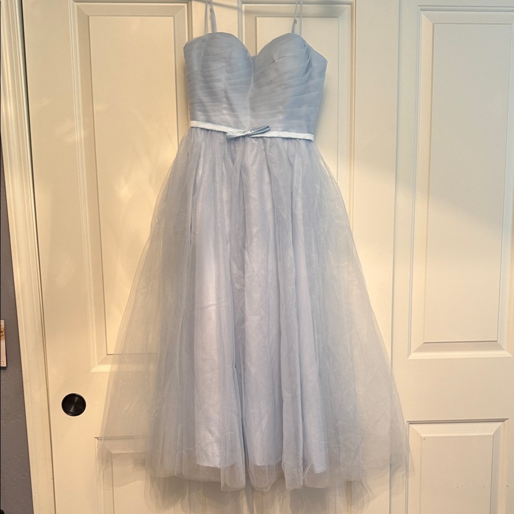 Elegant Light Blue Tulle Prom Dress